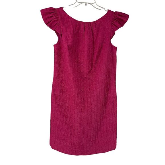 Trina Turk Pink Ribbed Sheath Dress with Flutter Cap Sleeves - Picture 1 of 9